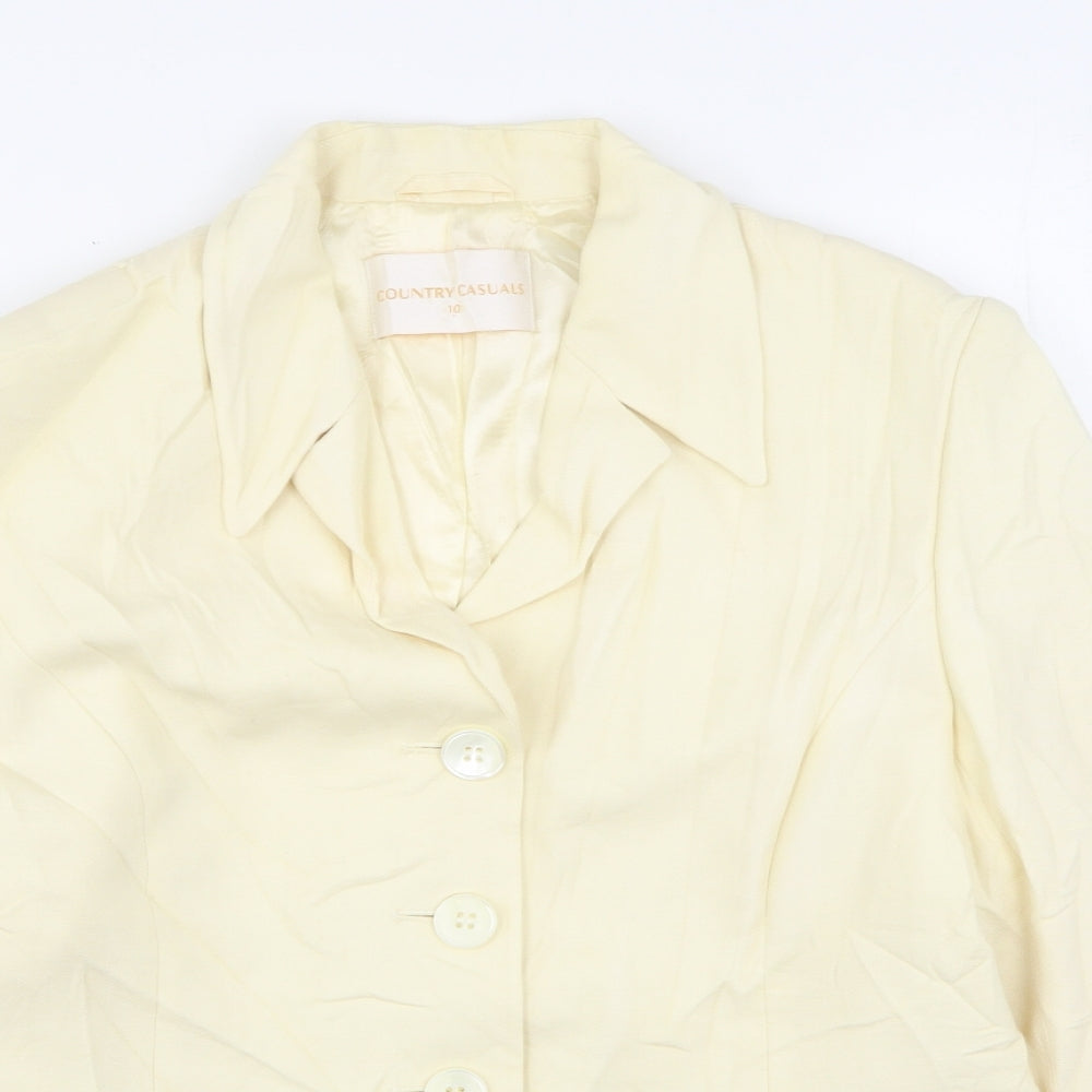 Country Casuals Womens Beige  Wool Jacket Blazer Size 10