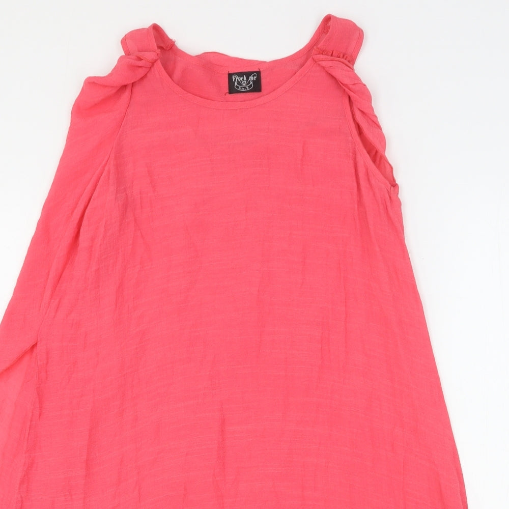 Frock Me Womens Pink  Viscose Tank Dress  Size 8  Round Neck