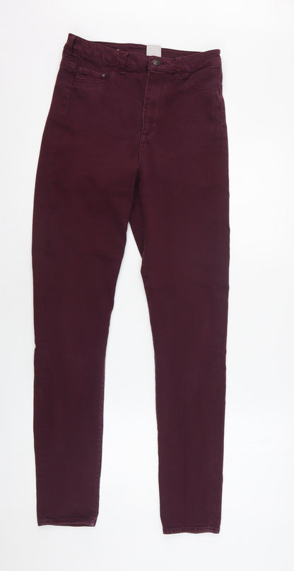 Womens UK Size 30 in H&M Regular Fit Skinny Purple Jeans