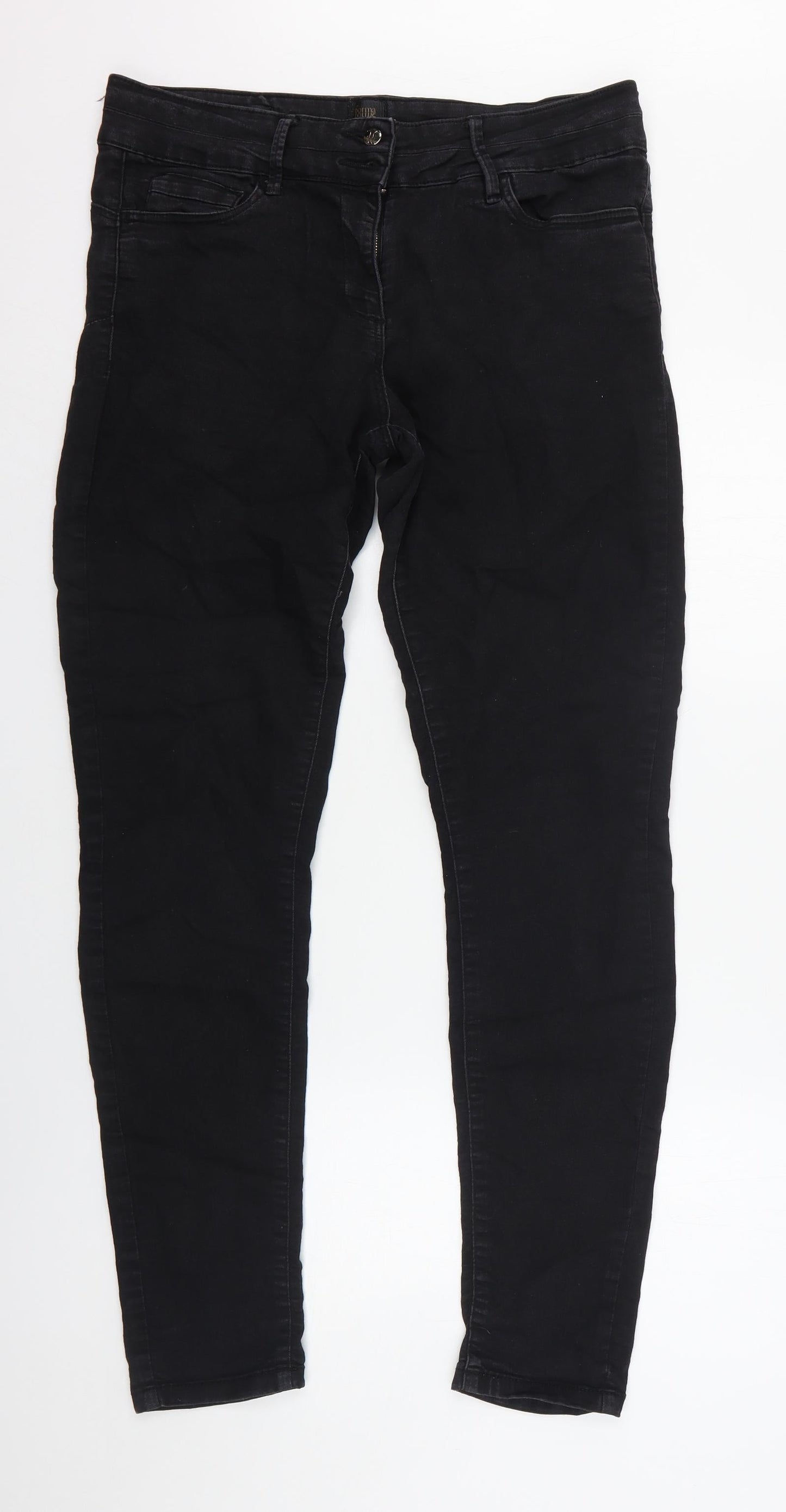 Forma Womens Black  Cotton Skinny Jeans Size 32 in L30 in Regular