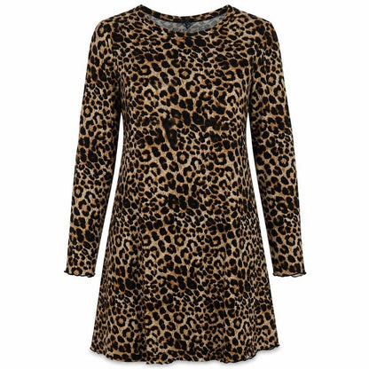 Topshop Womens Multicoloured Animal Print Polyester A-Line  Size 12  Round Neck