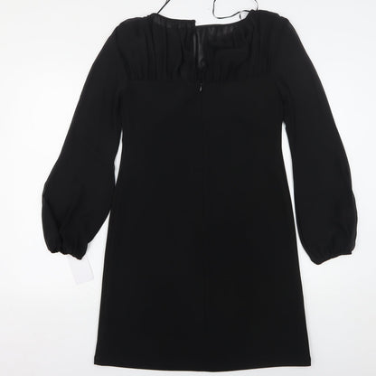 Taylor  Womens Black  Polyester Sheath  Size S  Round Neck