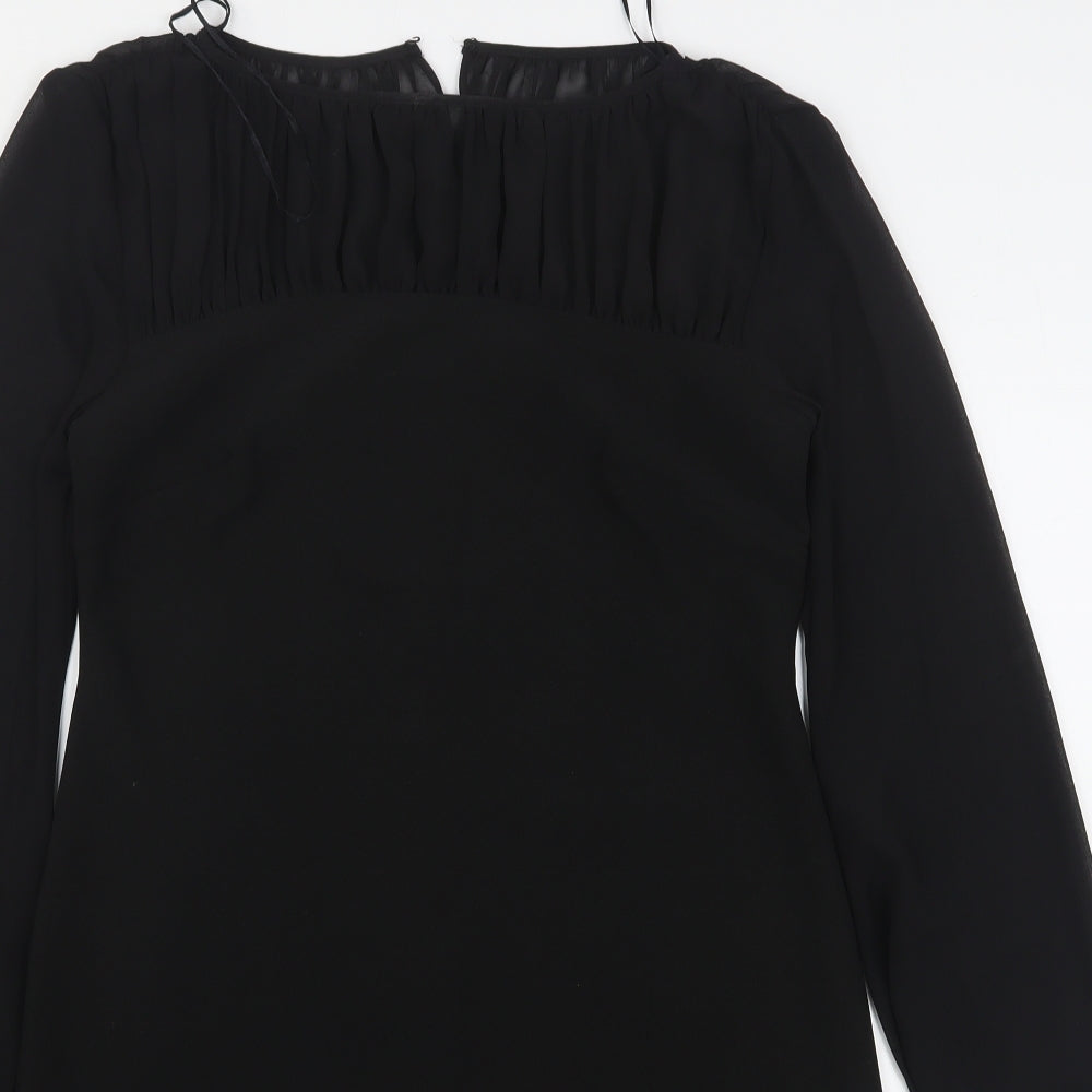 Taylor  Womens Black  Polyester Sheath  Size S  Round Neck