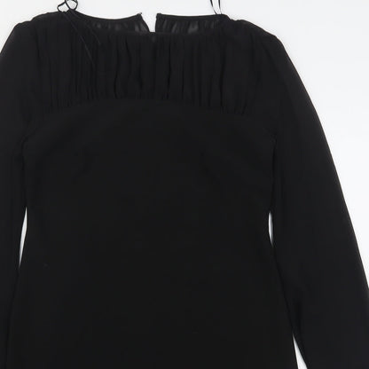 Taylor  Womens Black  Polyester Sheath  Size S  Round Neck