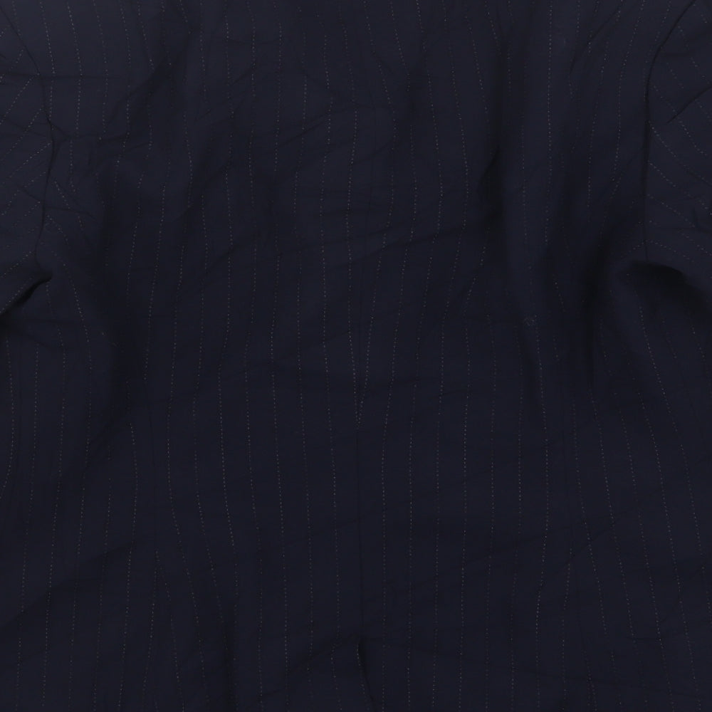 NEXT Womens Blue Striped Polyester Jacket Suit Jacket Size 12