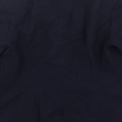NEXT Womens Blue Striped Polyester Jacket Suit Jacket Size 12