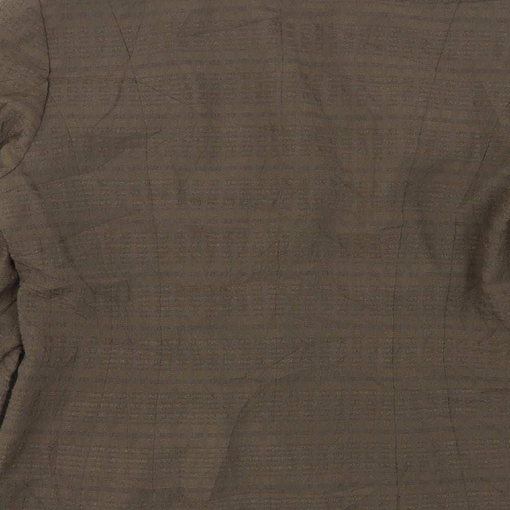 Oscar B Womens Brown Striped Polyester Jacket Suit Jacket Size 10