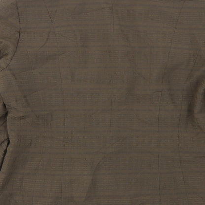 Oscar B Womens Brown Striped Polyester Jacket Suit Jacket Size 10