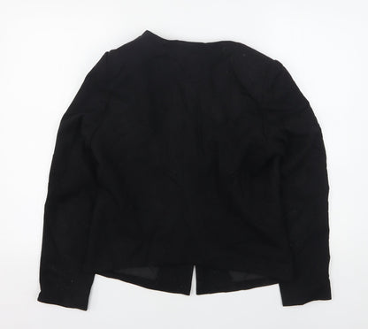 Papaya Womens Black  Polyester Jacket Blazer Size 12