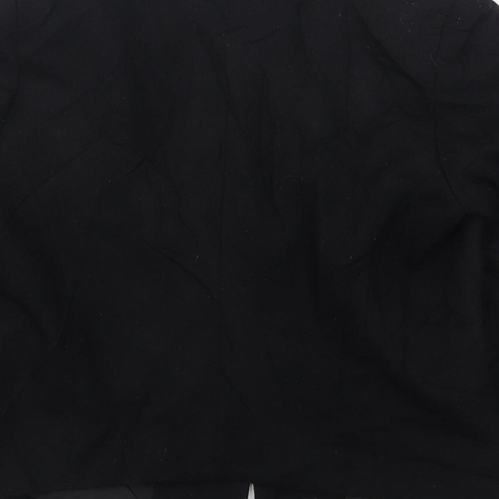 Papaya Womens Black  Polyester Jacket Blazer Size 12