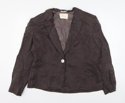 Country Casuals Womens Brown  Cupro Jacket Suit Jacket Size 18