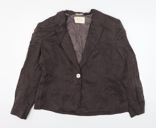 Country Casuals Womens Brown  Cupro Jacket Suit Jacket Size 18