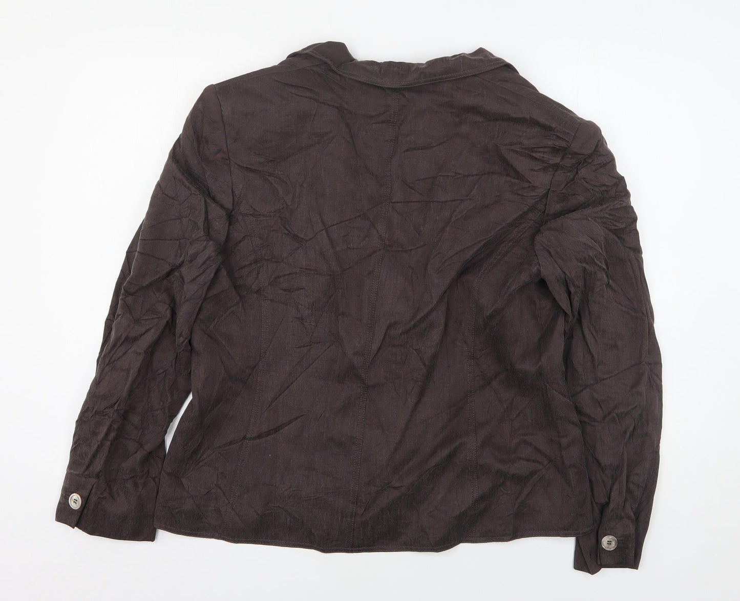 Country Casuals Womens Brown  Cupro Jacket Suit Jacket Size 18