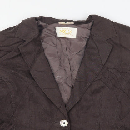 Country Casuals Womens Brown  Cupro Jacket Suit Jacket Size 18