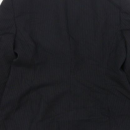 Debenhams Womens Black Striped Polyester Jacket Suit Jacket Size 10