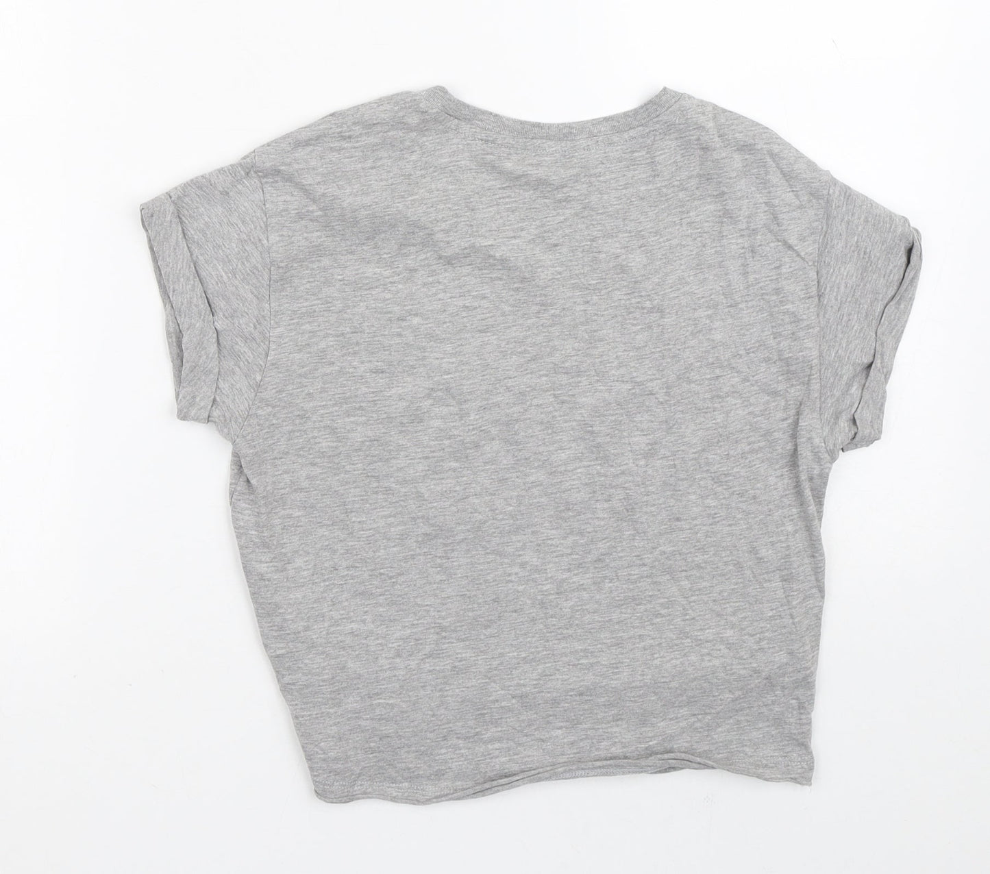 New Look Boys Grey  Cotton Basic T-Shirt Size 8-9 Years Crew Neck  - Chicago