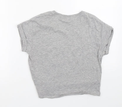 New Look Boys Grey  Cotton Basic T-Shirt Size 8-9 Years Crew Neck  - Chicago