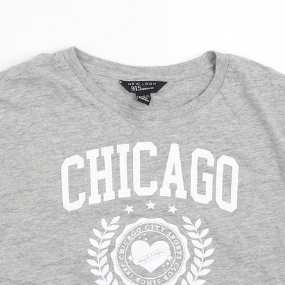 New Look Boys Grey  Cotton Basic T-Shirt Size 8-9 Years Crew Neck  - Chicago