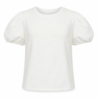 Dunnes Girls White  Polyester Basic Blouse Size 10-11 Years Crew Neck