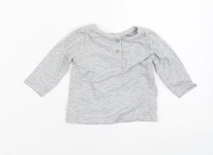 NEXT Baby Grey  Cotton Basic T-Shirt Size 3-6 Months Crew Neck  - Rabbit