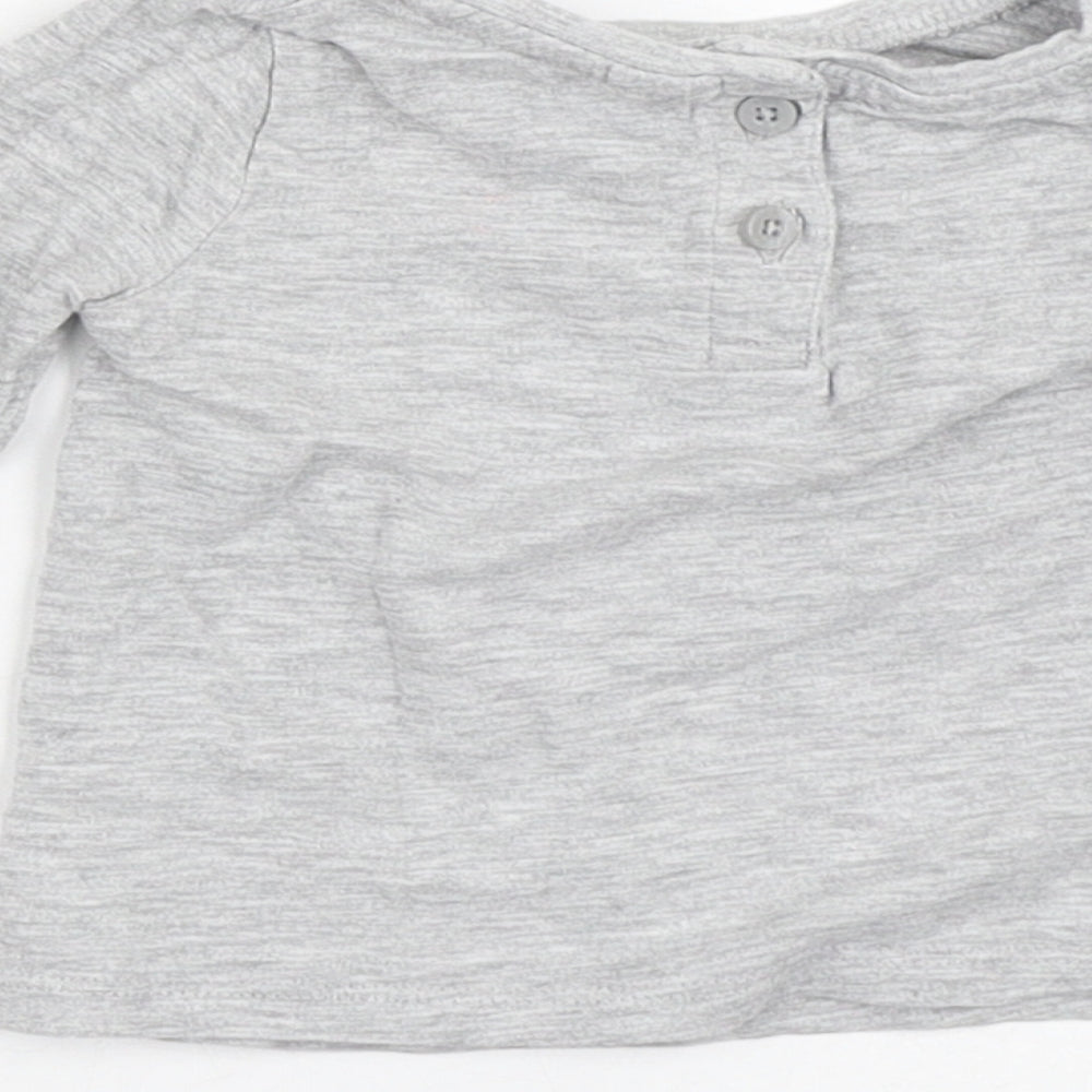 NEXT Baby Grey  Cotton Basic T-Shirt Size 3-6 Months Crew Neck  - Rabbit