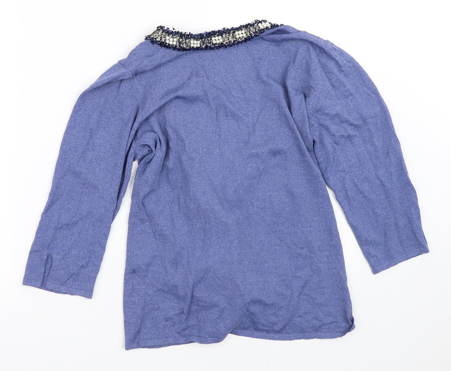 Passion Womens Purple Round Neck  Viscose Cardigan Jumper Size L