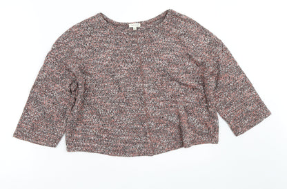 River Island Womens Pink Round Neck  Polyester Pullover Jumper Size 10   - Cropped