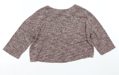 River Island Womens Pink Round Neck  Polyester Pullover Jumper Size 10   - Cropped