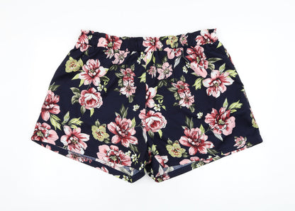 SheIn Womens Blue Floral Polyester Paperbag Shorts Size 4XL L4 in Regular