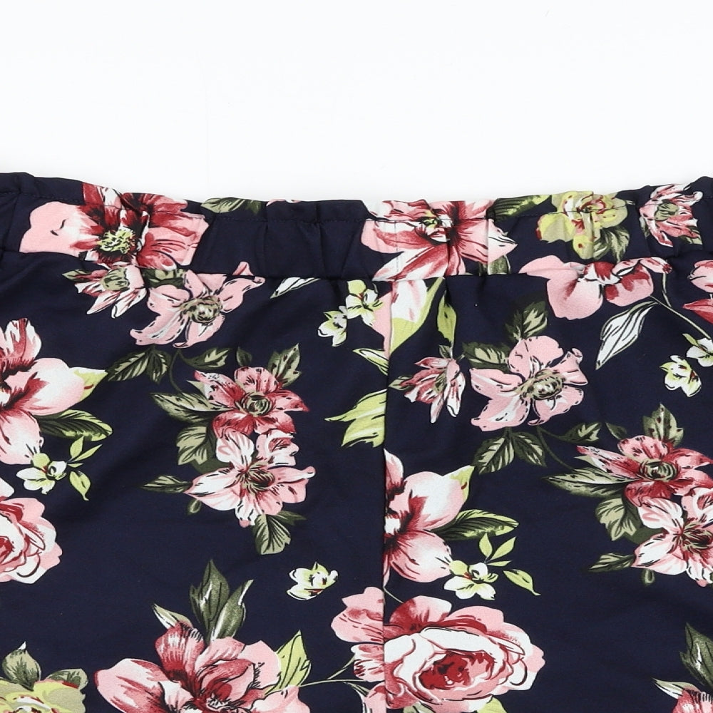 SheIn Womens Blue Floral Polyester Paperbag Shorts Size 4XL L4 in Regular