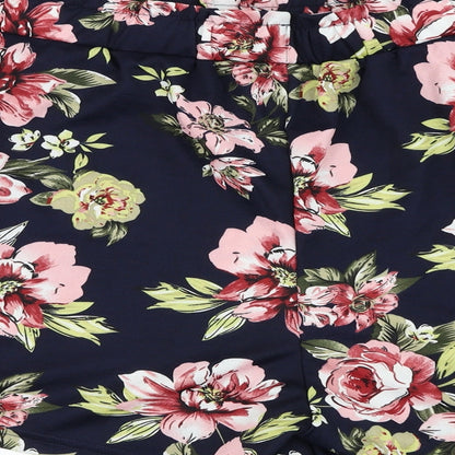 SheIn Womens Blue Floral Polyester Paperbag Shorts Size 4XL L4 in Regular