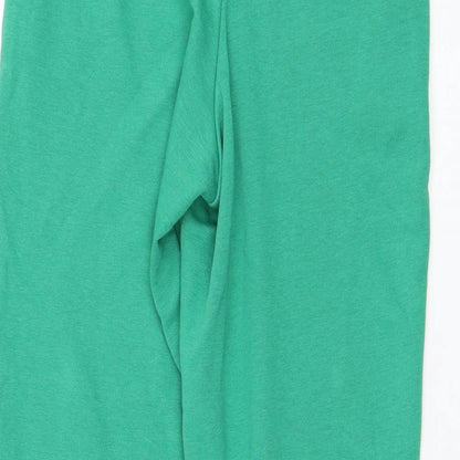 Marks and Spencer Womens Green  Cotton Jogger Trousers Size 6 L26 in Regular