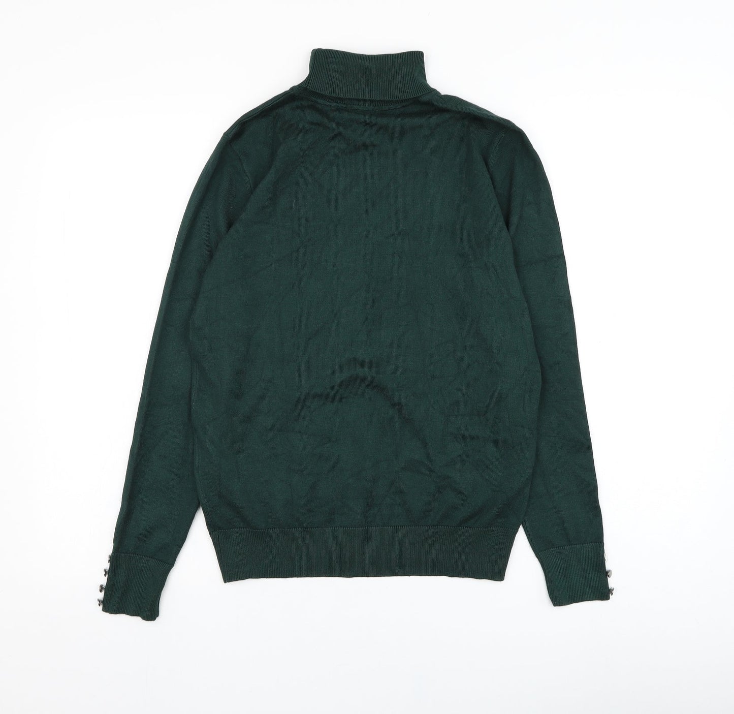 Brandex Womens Green Roll Neck  Viscose Pullover Jumper Size S
