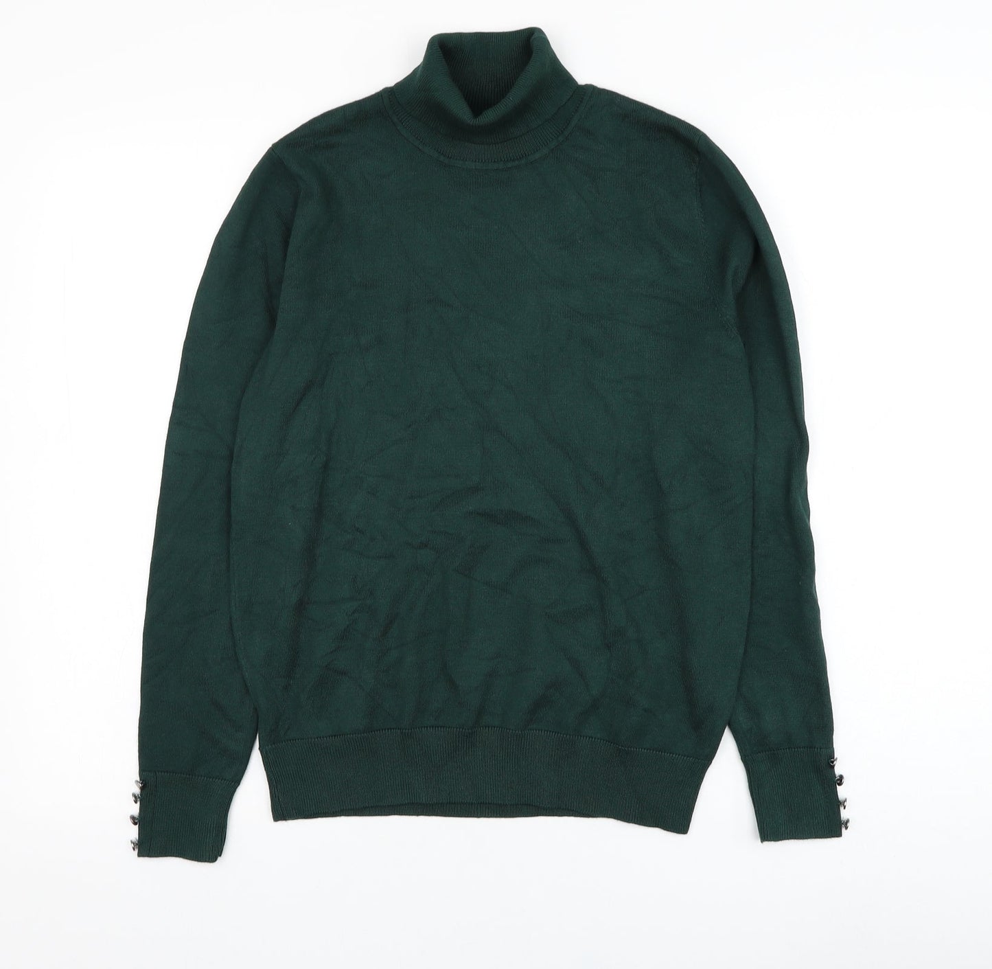 Brandex Womens Green Roll Neck  Viscose Pullover Jumper Size S