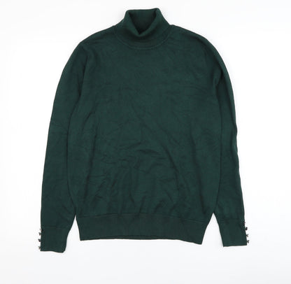 Brandex Womens Green Roll Neck  Viscose Pullover Jumper Size S