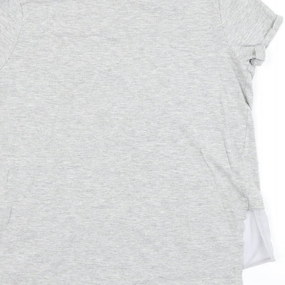 Preworn Girls Grey  Cotton Basic T-Shirt Size 11-12 Years Round Neck Pullover - Rule The World