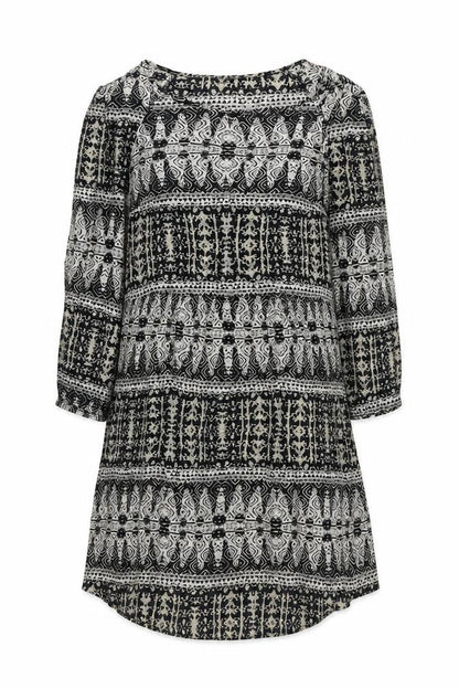 Staring at Stars Womens Black Geometric Polyester Shift  Size S  Round Neck Pullover
