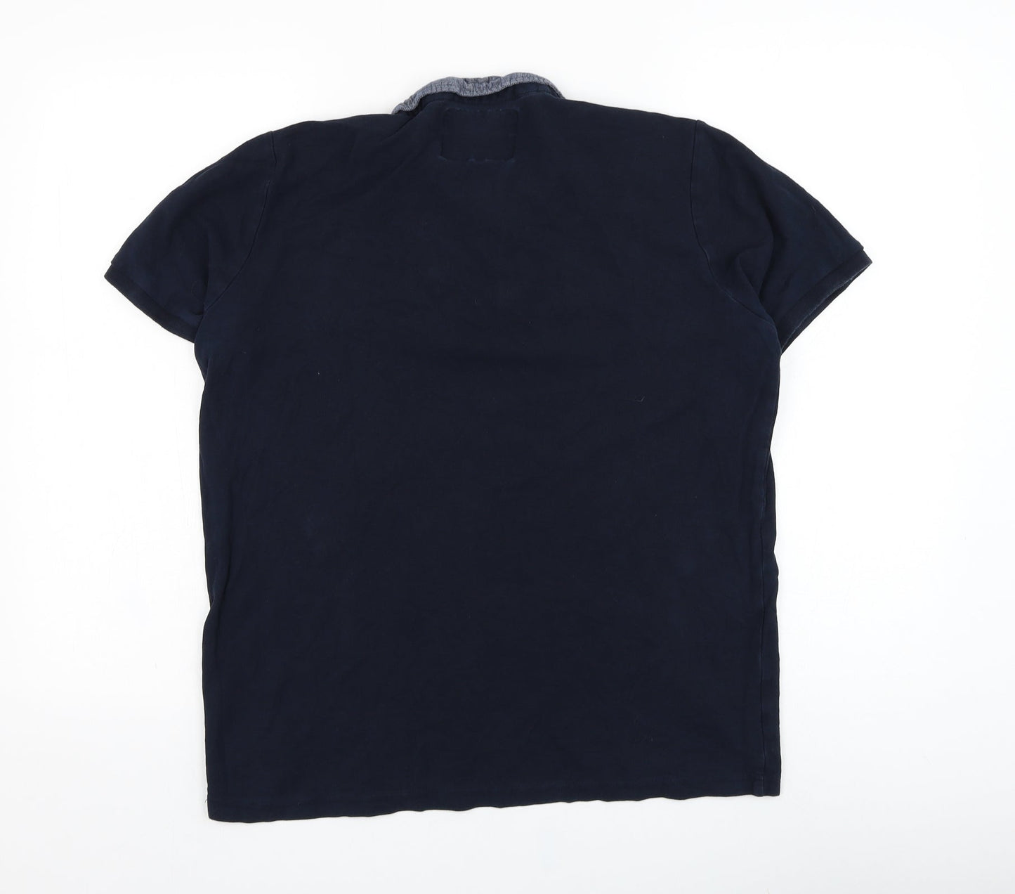 Code Mens Blue  Cotton  Polo Size L Collared Pullover