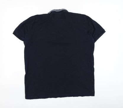 Code Mens Blue  Cotton  Polo Size L Collared Pullover