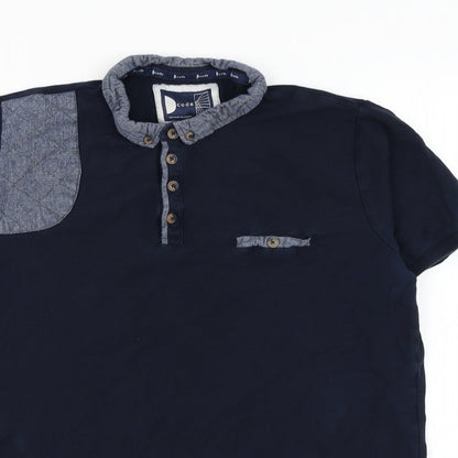 Code Mens Blue  Cotton  Polo Size L Collared Pullover