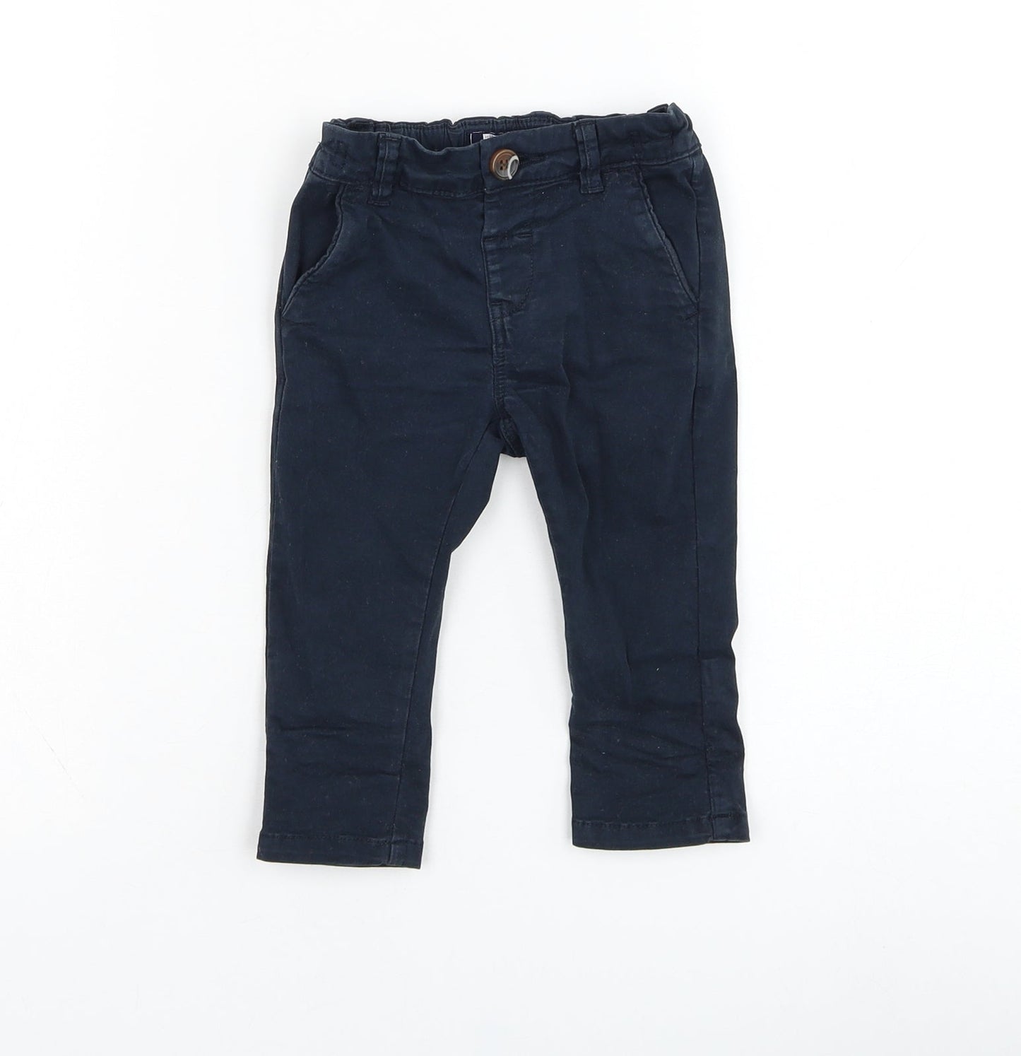 NEXT Boys Blue  Cotton Capri Trousers Size 6-9 Months  Pullover