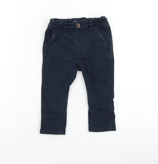 NEXT Boys Blue  Cotton Capri Trousers Size 6-9 Months  Pullover