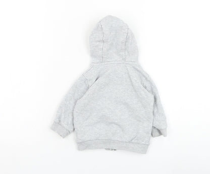 Marks and Spencer Boys Grey  Cotton Full Zip Jumper Size 3-6 Months  Zip