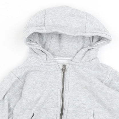 Marks and Spencer Boys Grey  Cotton Full Zip Jumper Size 3-6 Months  Zip