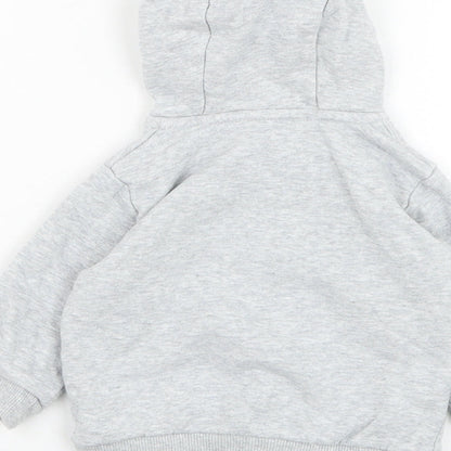 Marks and Spencer Boys Grey  Cotton Full Zip Jumper Size 3-6 Months  Zip