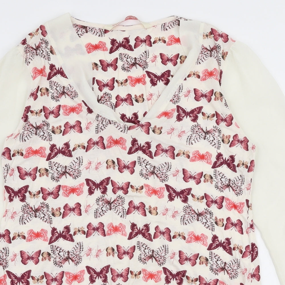 Womens UK Size 12 NEXT Multicoloured Basic Blouse
