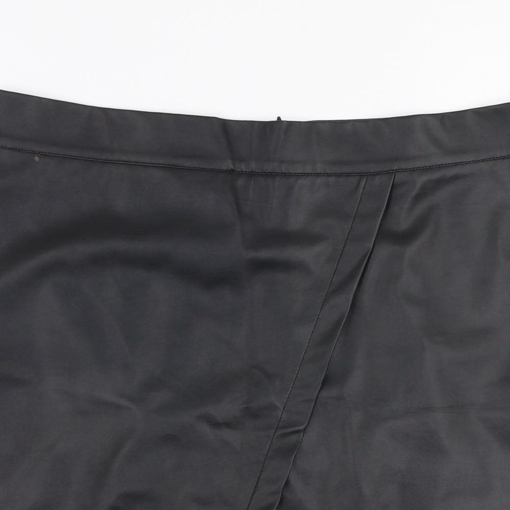 SheIn Womens Black  Cotton A-Line Skirt Size L   Zip