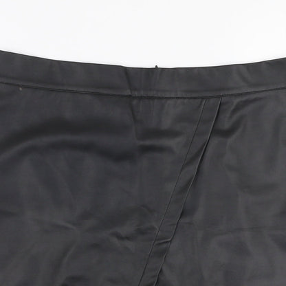 SheIn Womens Black  Cotton A-Line Skirt Size L   Zip