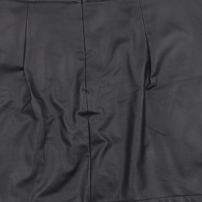 SheIn Womens Black  Cotton A-Line Skirt Size L   Zip