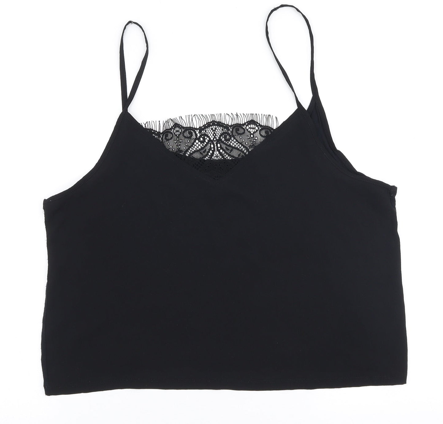 Womens UK Size M Preworn Black Camisole Blouse